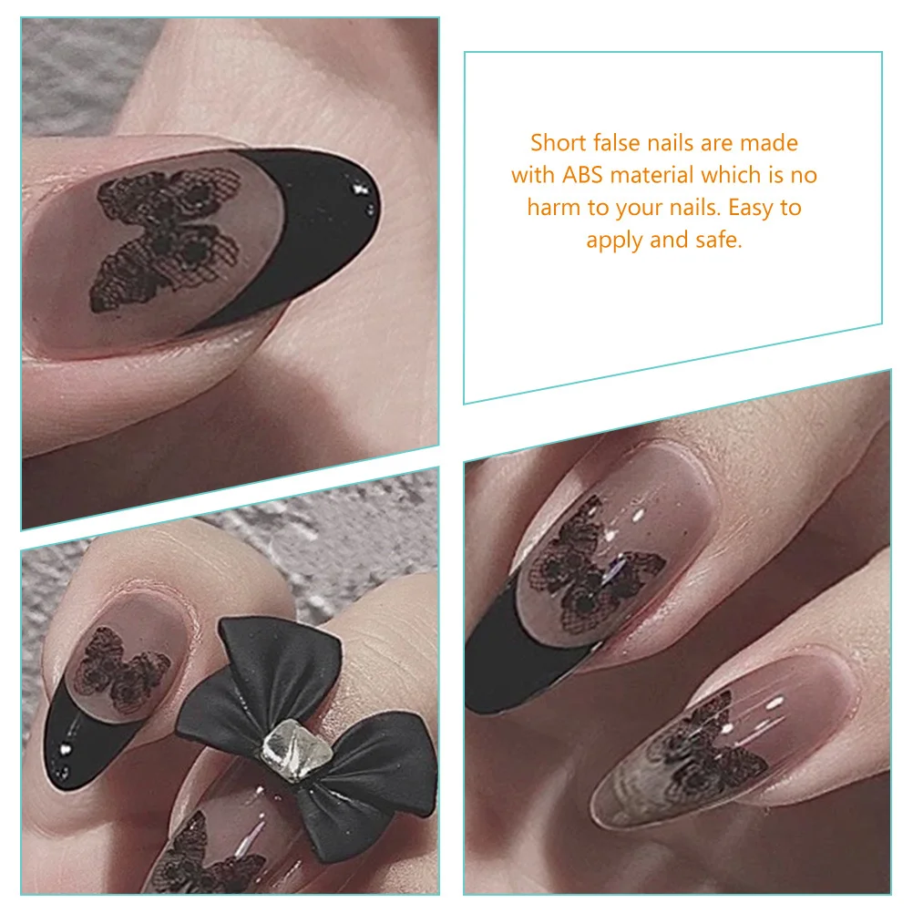 

24Pcs Gothic Nails Butterflies Press on Nails ABS Material No Harm Durable Fit Different Finger Sizes Halloween