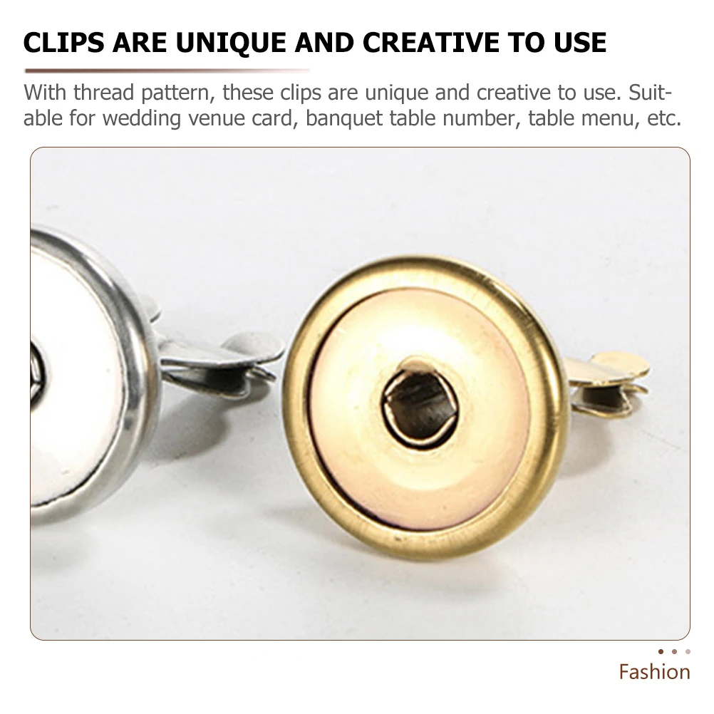 3 Pcs Table Number Holders Elegant U Shape Metal Wedding Mini Thread Clips For Cards Photos Menu Table