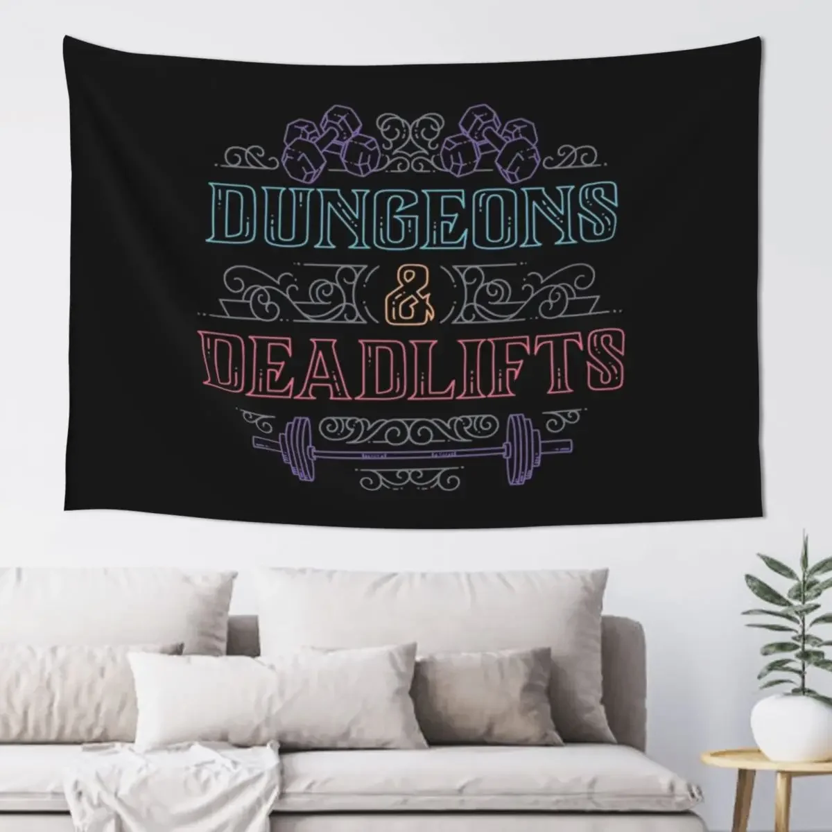 Dungeons and Deadlifts Tapestry Wallpapers Home Decor Aesthetic Home Decor Cute Room Decor Things To Decorate The Room Tapestry