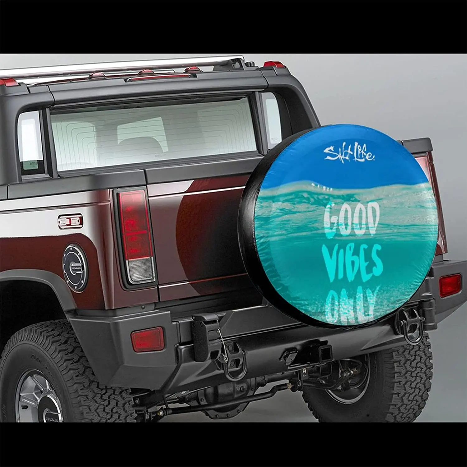 Minxiang Good Vibes Only Beach Quotes Salt Spare Tire COVER CAR, Weatherproof Tire Protectors for Motorhome Boat