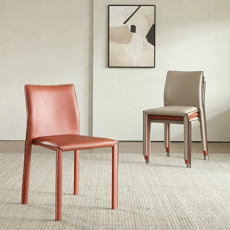 Set Of 2 Premium Dining Chairs Luxury Metal Home Nordic Dining Chair Accent Modern Aesthetic Chaise Salle A Manger Furniture