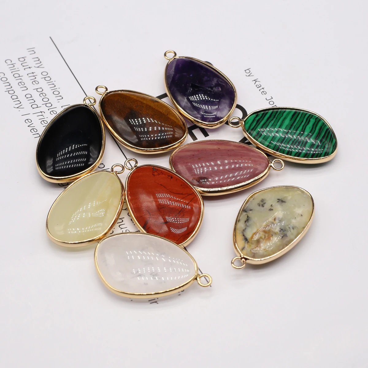 Multi-Color Gemstone Pendant - Size 20x35mm - Crystal DIY Jewelry Accessory for Necklace/Bracelet/Anklet/Keychain