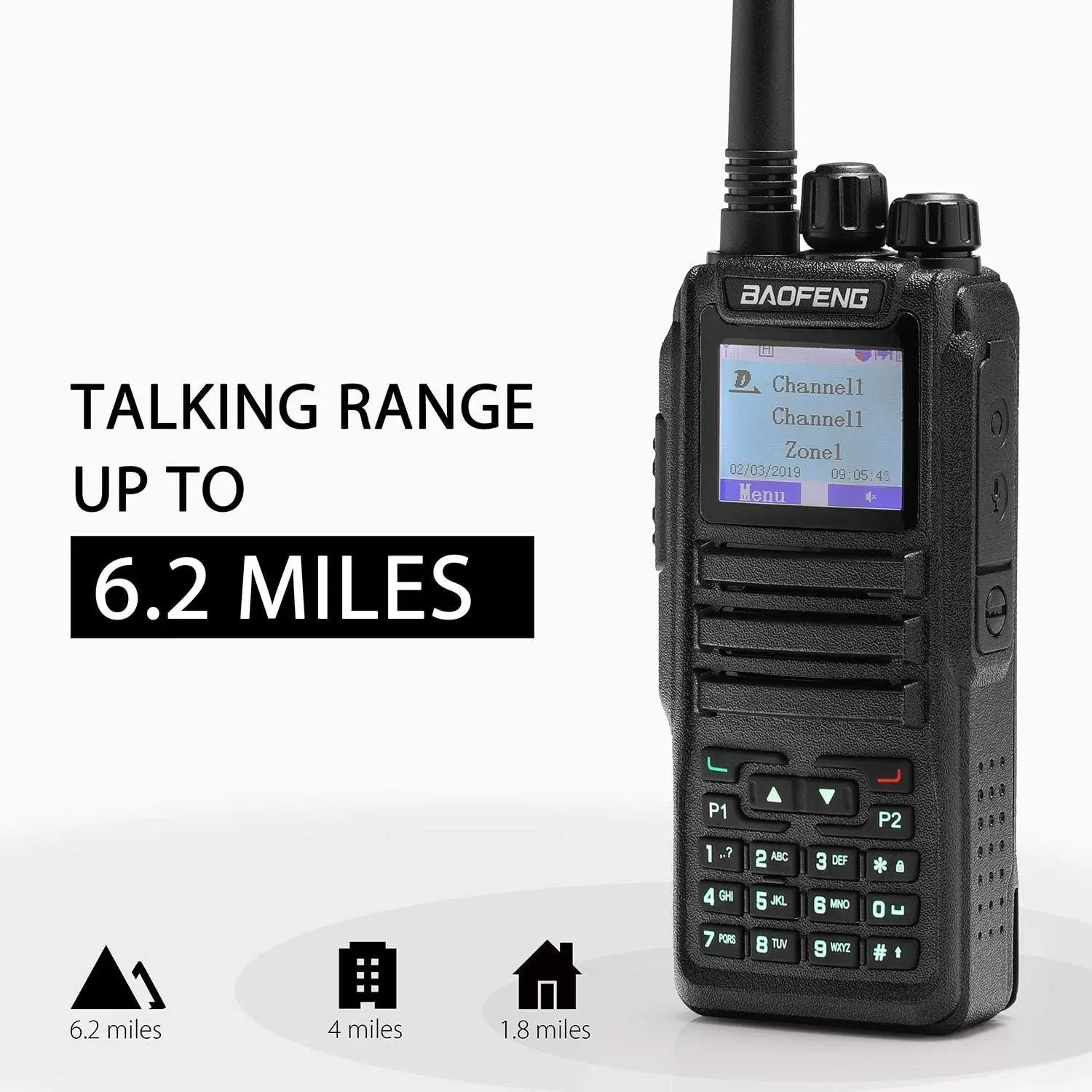 Baofeng DM-1701 Dual Band Dual Time Slot DMR/Analog Two Way Radio, 3,000 Channels Amateur Radio/Free Programming Cable