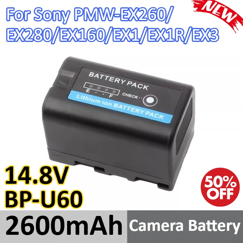 

2600mAh 14.8V BP-U60 Camera Battery For Sony PMW-EX260/EX280/EX160/EX1/EX1R/EX3 Digital Camera