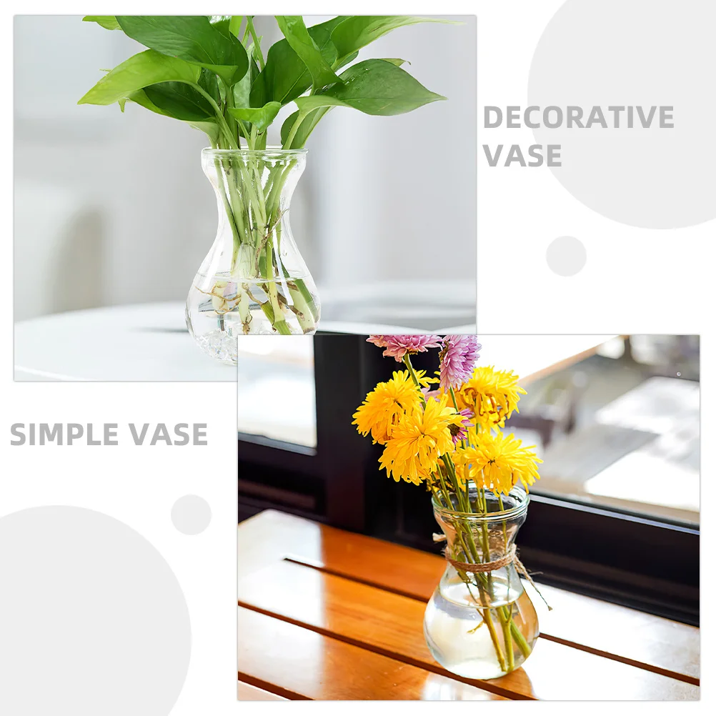 

5Pcs Glass Floral Vase Smooth Touch Hydroponic Vase for Home Office Tabletop Plant Arrangement Glass Flower Container