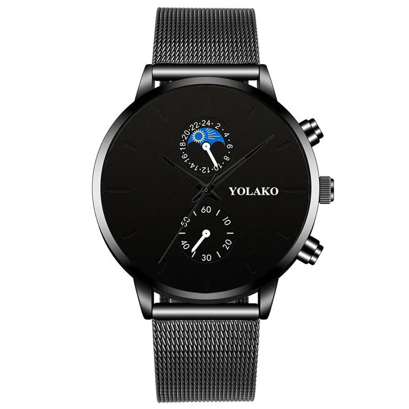 Nuevo reloj de moda para hombre, bonito estudiante británico, estilo coreano, puntero de Color contrastante, cinturón de acero, ojos de cuarzo, cintura electrónica Wat