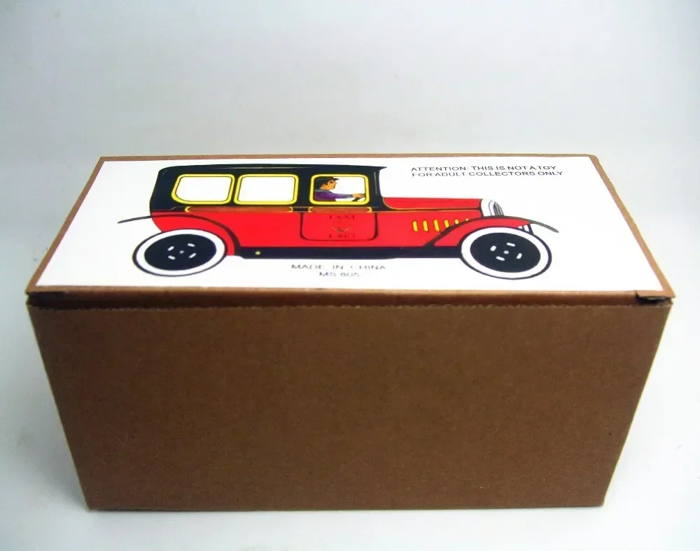 [Grappig] Klassieke collectie Retro Clockwork Wind up Metal Walking Tin Toy oude auto taxi auto Robot Mechanisch kerstcadeau voor kinderen