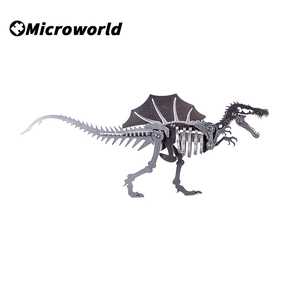 3D Metal Spinosaurus Dinosaur Model Puzzle Kits DIY Detachable Stainless Steel Warcraft Crafts Jigsaw Gifts For Home Decoration