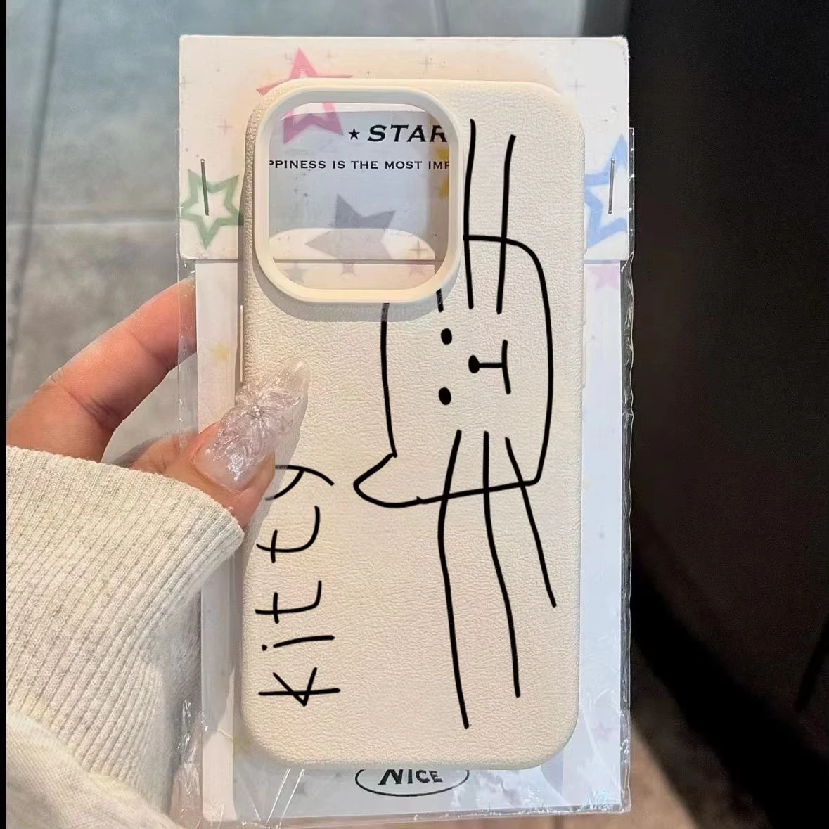 مجردة الإبداعية لطيف القط جراب هاتف مناسبة آيفون 17 برو ماكس 16 15 14 12 11 13 16 زائد Lichee نمط غطاء من السيليكون #2