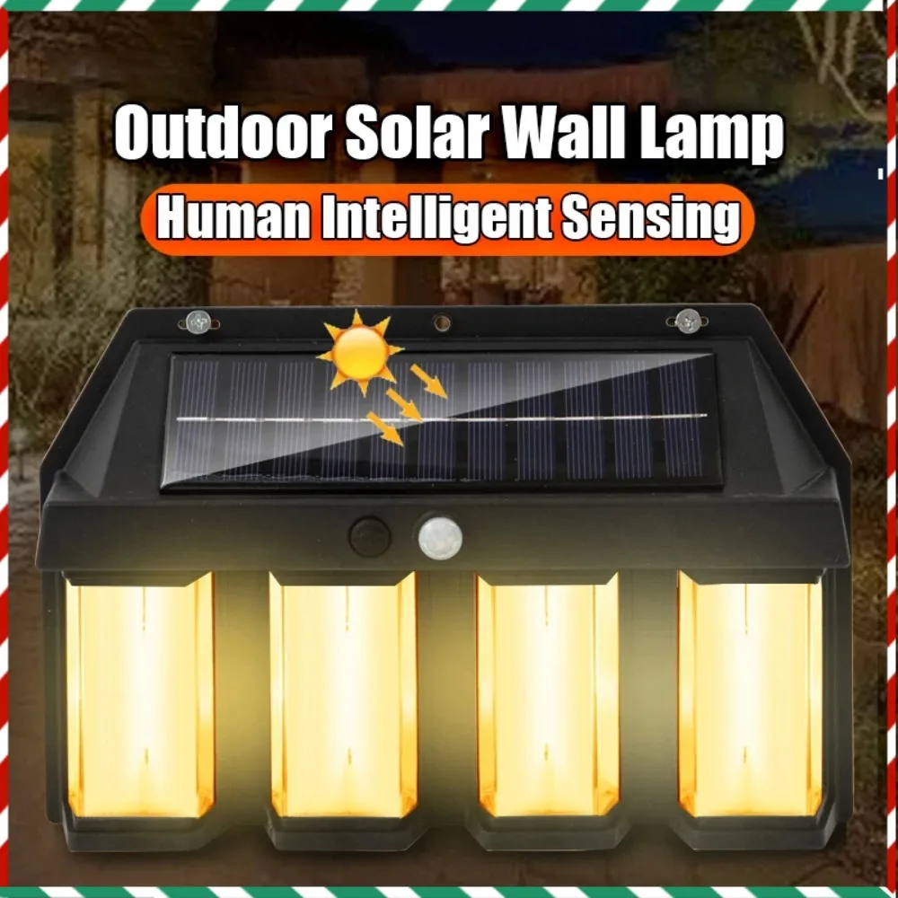 

New Upgrade Solar LED Tungsten Lamp 2/3/4LED 3 Lighting Modes with Motion Sensor Waterproof Garden Decorative Wall Light