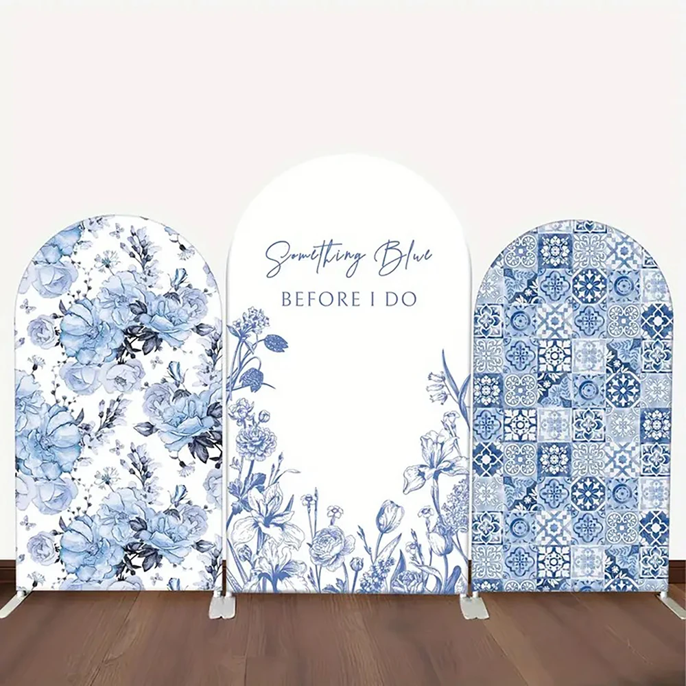 

Arch Backdrop Cover Elastic Fabric Something Blue Before I Do Wedding Decor Baby Girl Party Background Tiles Arched Chiara Wall