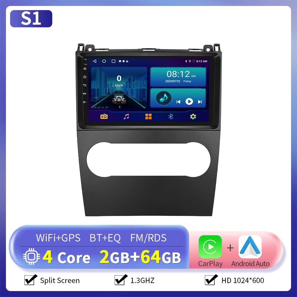 Camecho Autoradio Draadloze CarPlay Android Auto Voor Mercedes-Benz B-Klasse/A-Klasse 2008-2011 Auto Intelligente Systemen GPS 4G Wifi