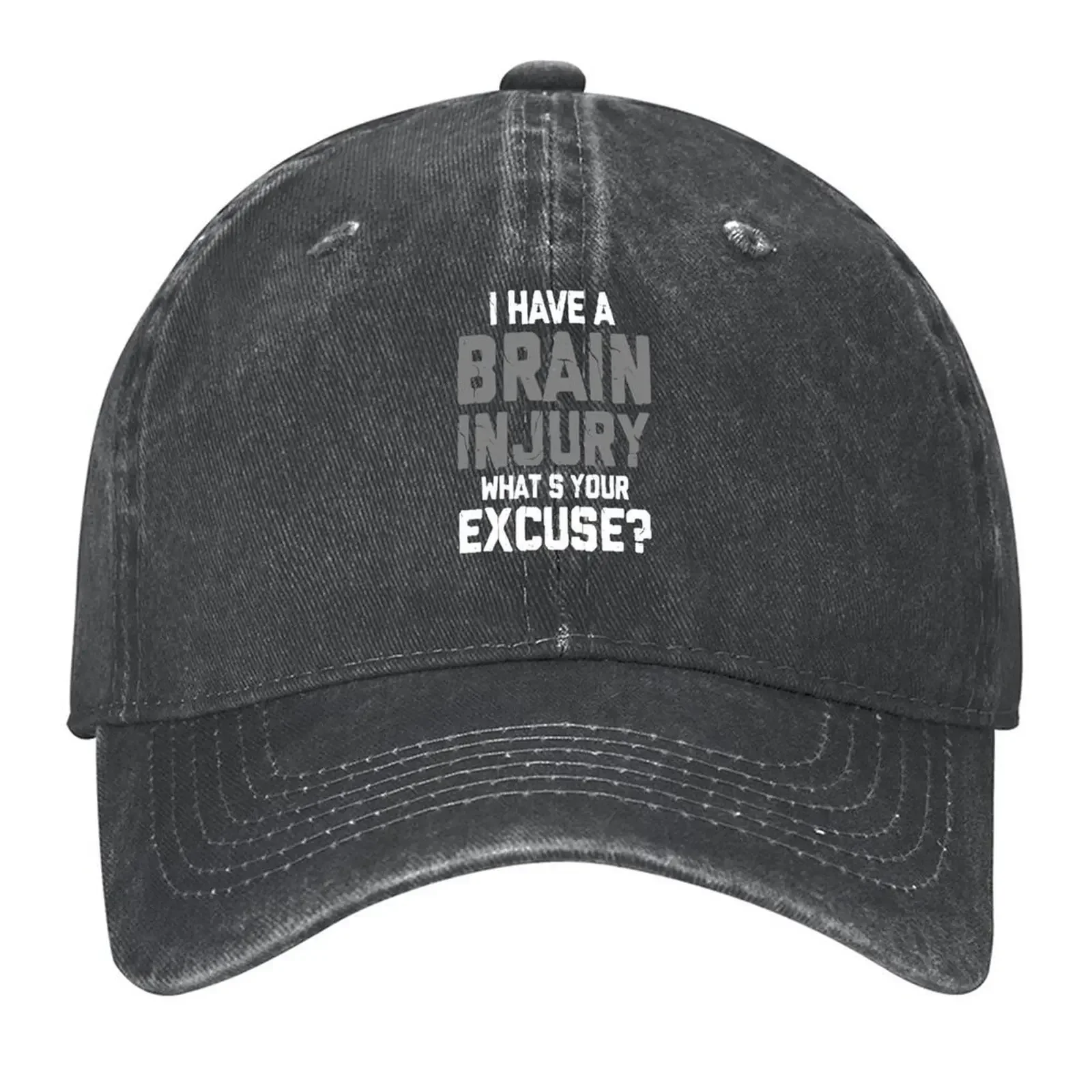 New I Have A Brain Injury What's Your Excuse - Gift for Brain Cancer Patients Baseball Cap Visor Women Caps Men's