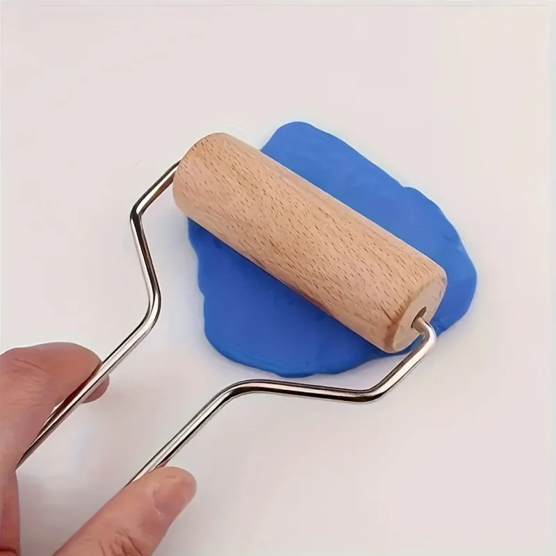 1Pcs Smooth Wooden Clay Roller, Natural Wood Pottery Tool, Durable Polymer Clay Shaping Supplies for Sculpting, Trimming & Ceram