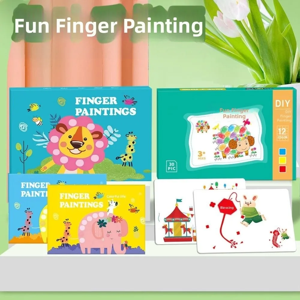 Creative Drawing Coloring Books Handmade DIY Finger Painting Set Thick Cartoon Animal Graffiti Drawing Toys Art Designer
