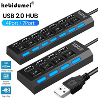 USB Hub 2.0 Multiprise USB High Speed Splitter 4/7 Port Hub Power Adapter with Switch 30CM Long Cable with Multiple Expander Hub
