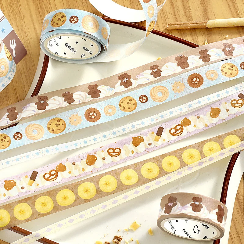 3 ロール/セットかわいいデザートラボシリーズ装飾粘着テーププランナーハンドブック DIY スクラップブックジャーナルコラージュ素材ステッカー