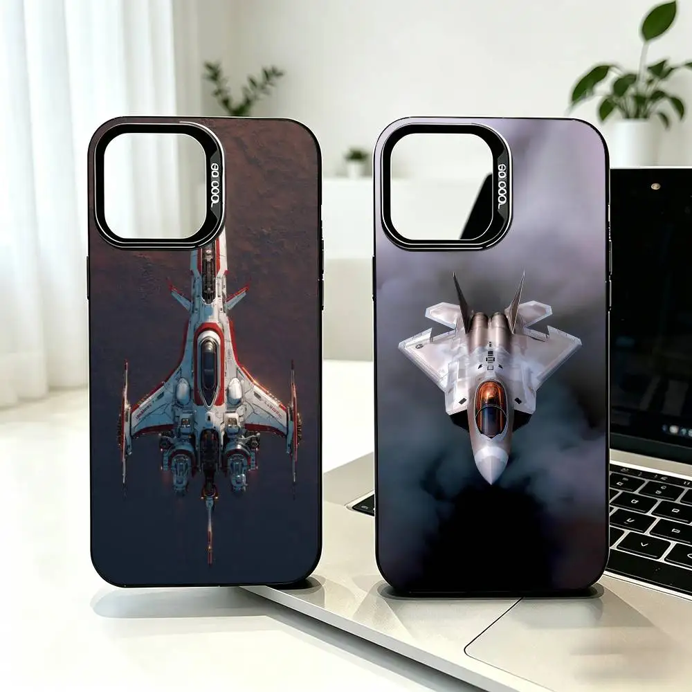 Funda para Teléfono con Diseño de Aeronave Robotech Macross para iPhone 17, 16, 15, 14, 13, 12, 11 Plus, Pro Max, XS, Funda Plateada Colorida