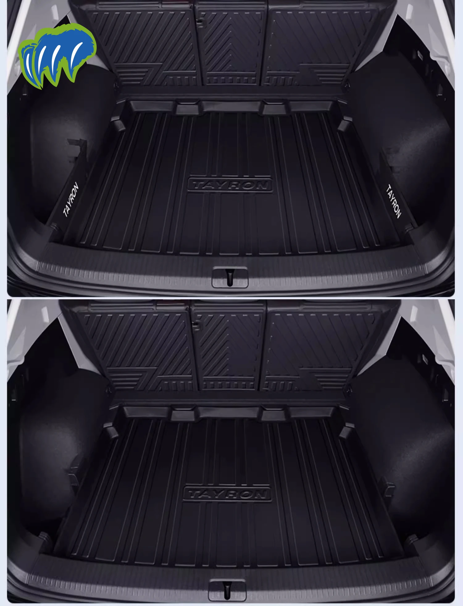 

For TAYRON‌ 2019-2025 Custom Fit TPE Car Trunk Mat Cargo Mat 3D Shaped Laser Measured Trunk Liners Chair-back Protection Mat