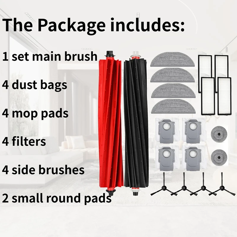 A03F Replacement Parts Kit for Roborock S8 MaxV Ultra S8 Max Vacuum Cleaner HEPA Filters Dust Bags Accessories