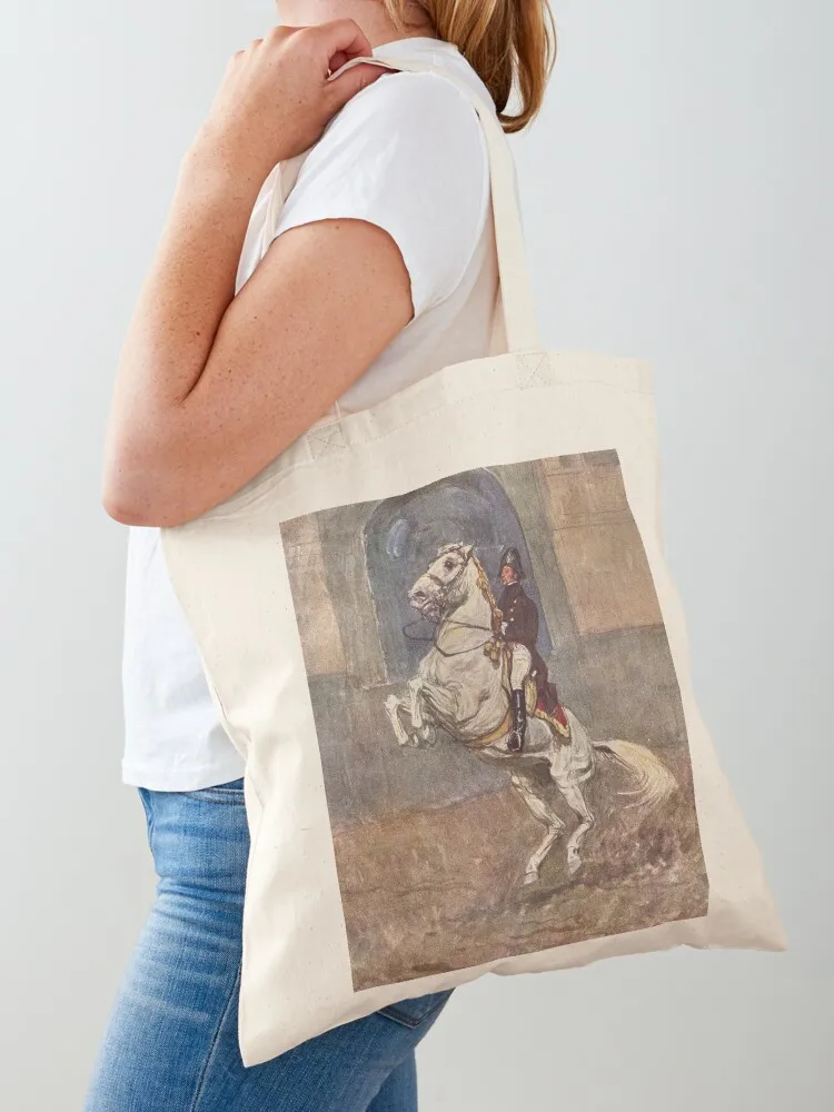 

Lippizan Horse: The Courbette, Classical Dressage at the Spanish Riding School Tote Bag Big bag shopper bags for women