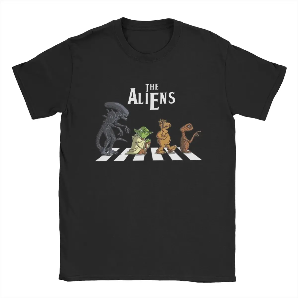 

The Aliens Road Crossing T Shirt for Men Cotton Vintage T-Shirts Round Neck Tees Short Sleeve Clothing Plus Size