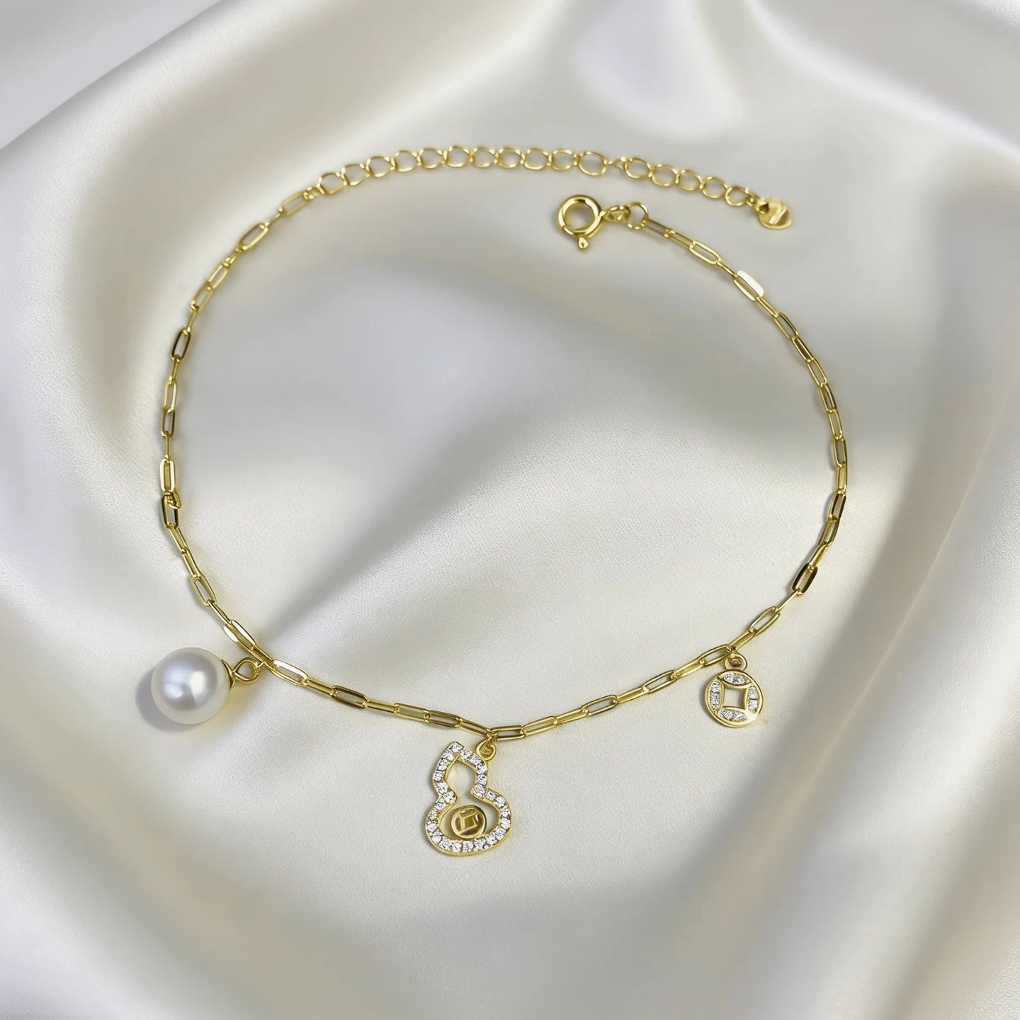 

MeiBaPJ 100% Real 925 Sterling Silver Natural Freshwater Pearl Calabash Bracelet for Women Fashion Charm Wedding Jewelry