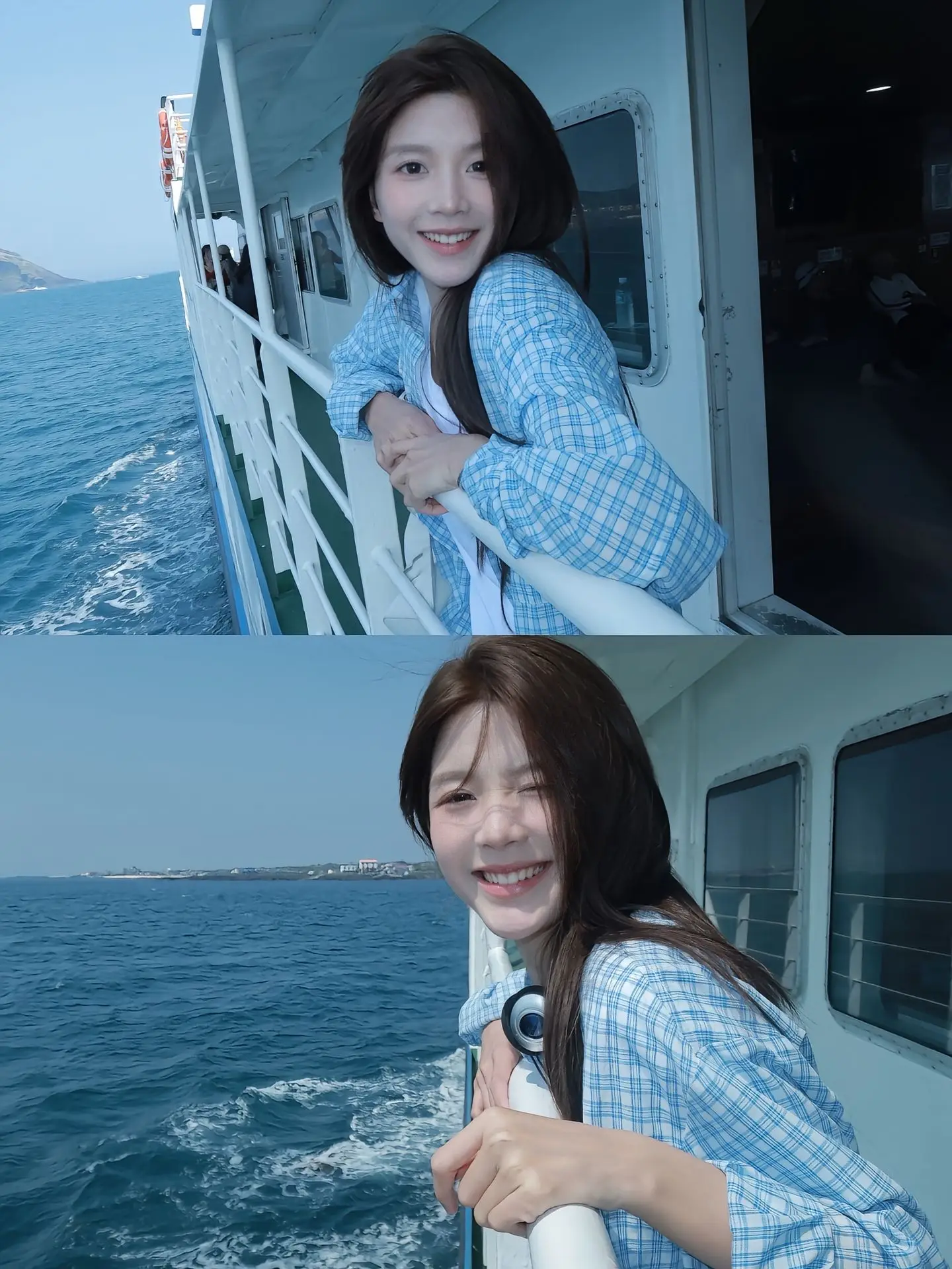 Blu Plaid Cotone Lino Donna irt Inverno Nuovo Vestibilità ampia Lunga Sve Antirughe Protezione solare Capispalla Comodo Top