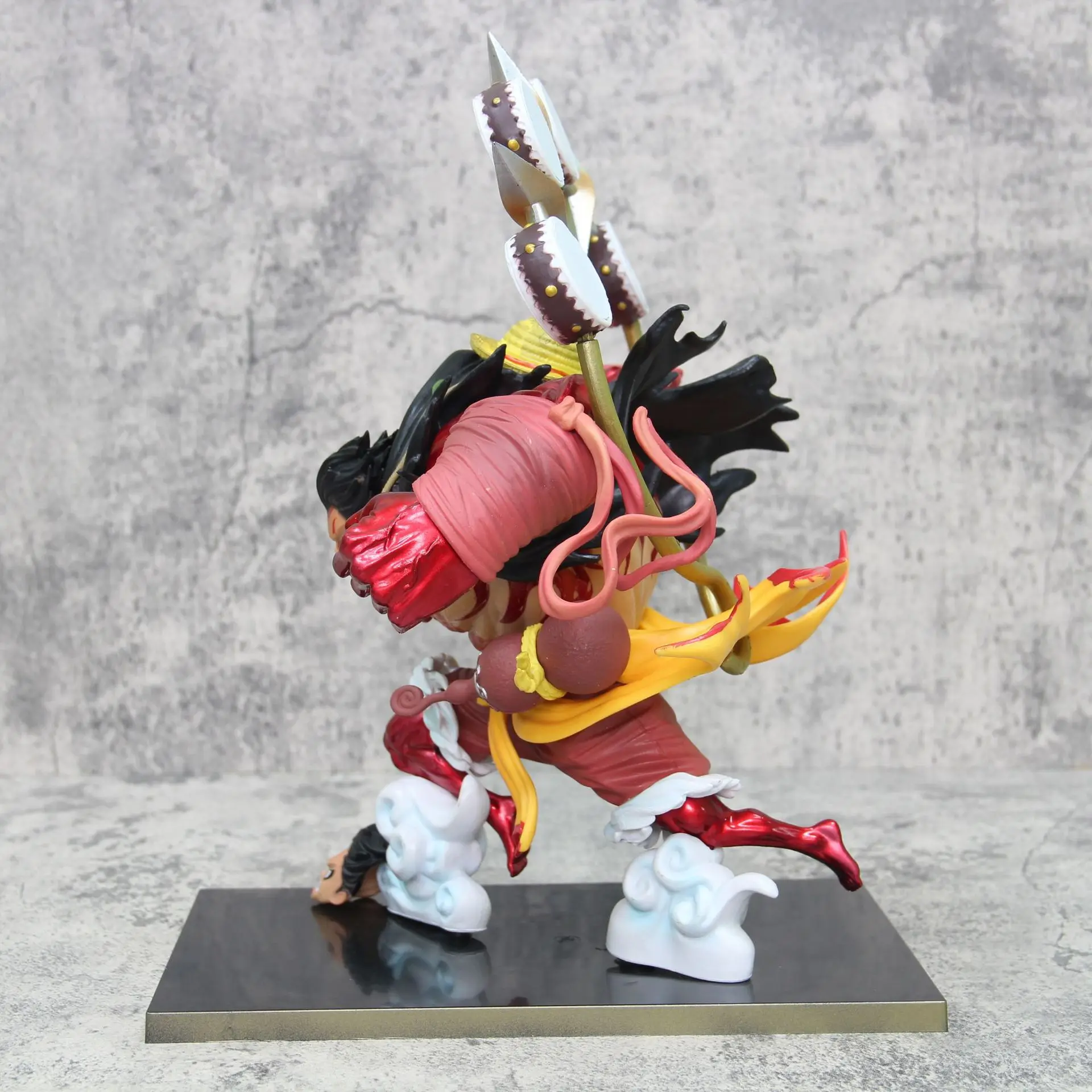 Luffy Fourth Gear Kabuki Thunder Attack Anime Figure Model Statue Collection, Décoration de bureau, Ornement, Jouet Cadeau, 33cm, 1 Pc