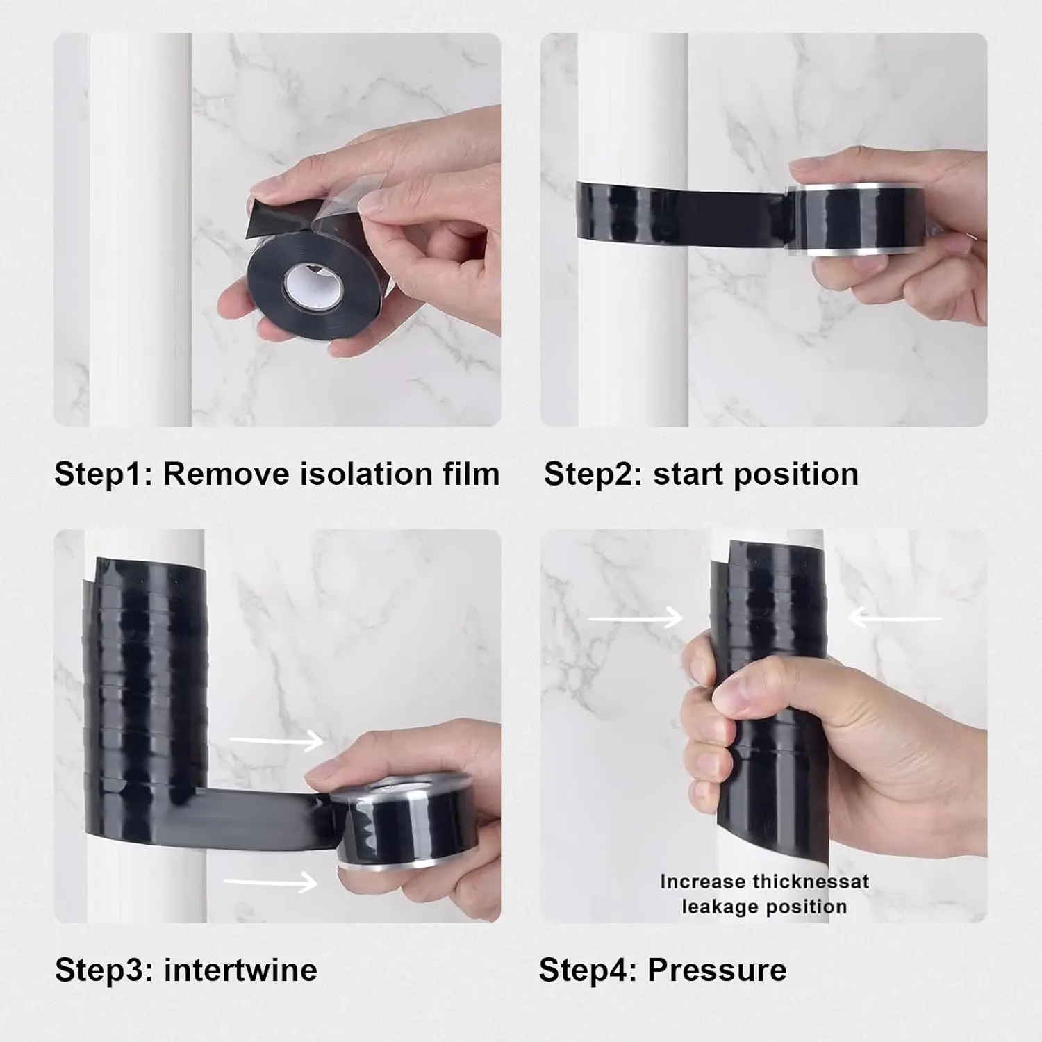 Selbstklebendes Silikonband, Wasserdichtes und Hitzebeständiges Gummiband - Rückstandsfrei, für Automobile und Rohrleitungen – Detail 4
