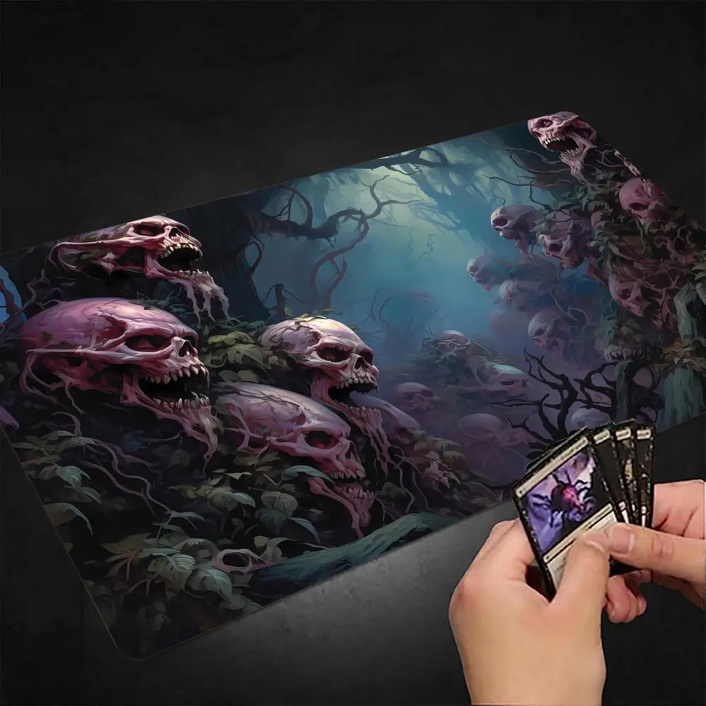 

Mysterious Skull Forest MTG Playmat Magic Card Mat with Stitched Edge Non-Slip Durable Tabletop playmat Board Game Mat for TCG