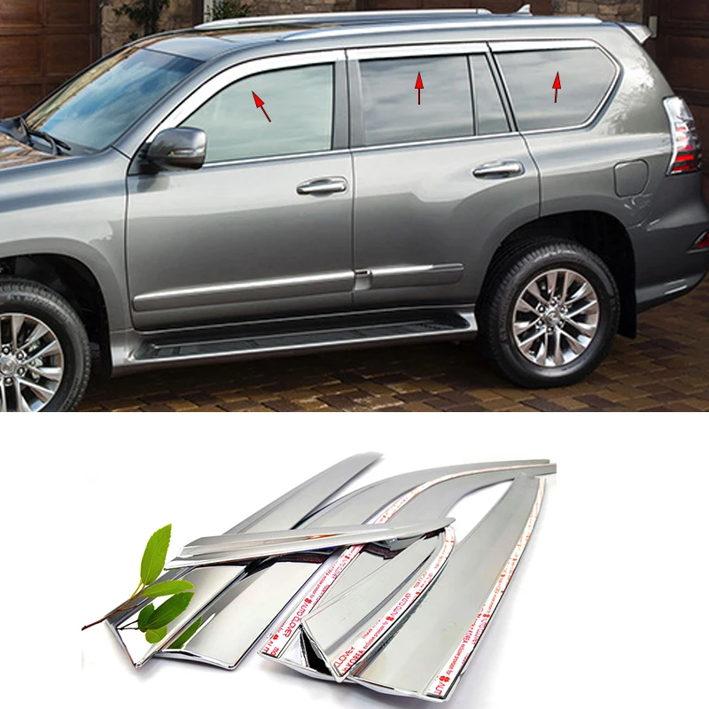 

Car accessories FIT FOR Lexus GX GX400 460 J150 2010-2023 ABS chrome waterproof Door Window Visor Vent Shades Sun Rain Guard