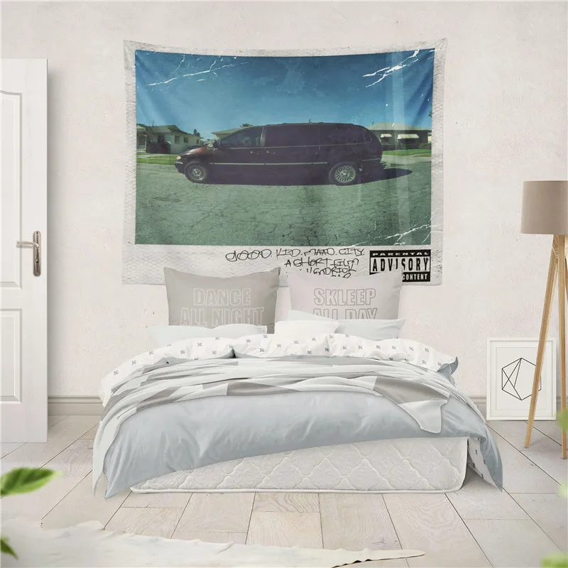 Gaslight Gatekeep Girlboss Good Kid M.A.A.D City Kendrick Lamar Tapestry Wall Hanging Art for Bedroom Living Room Decor College