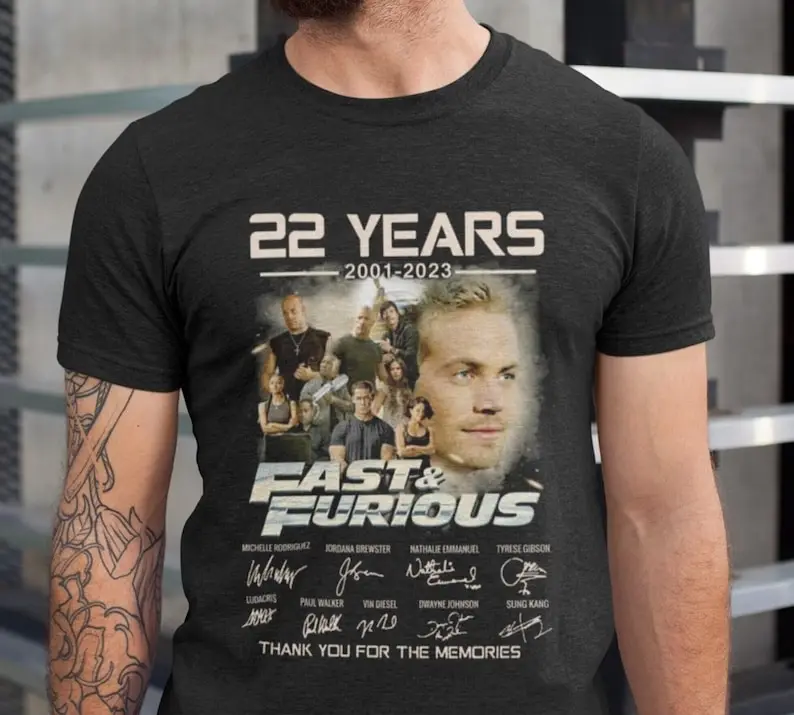 22 Years Anniversary Fast and Furious Shirts, Racing Movie Characters Shirt Gift For Speed Lover, Brian Oconner Thank