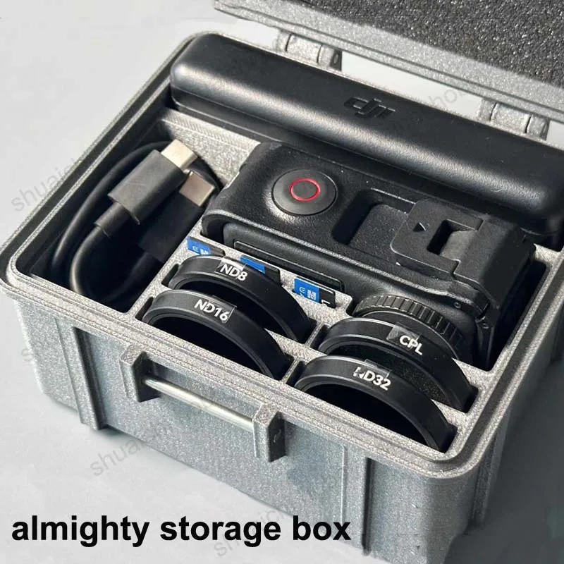 1PCS Sports Camera Storage Box Waterproof Protective Shell Portable Battery Carrying Case for DJI Action5/4/3 Accessories