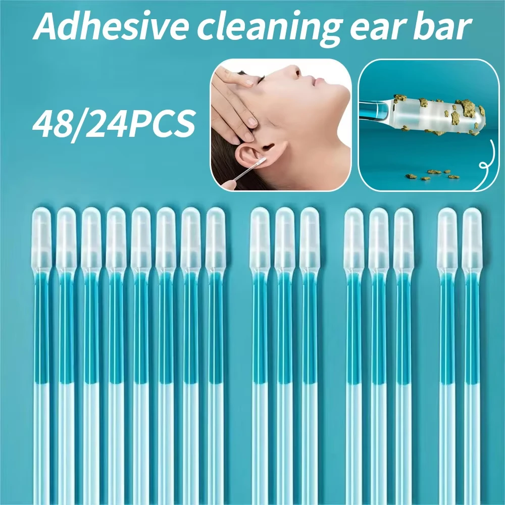 24/48 unidades de hisopos desechables para limpiar los oídos, herramienta reutilizable para remover la cera del oído, suave, para personas mayores, adultos y niños.