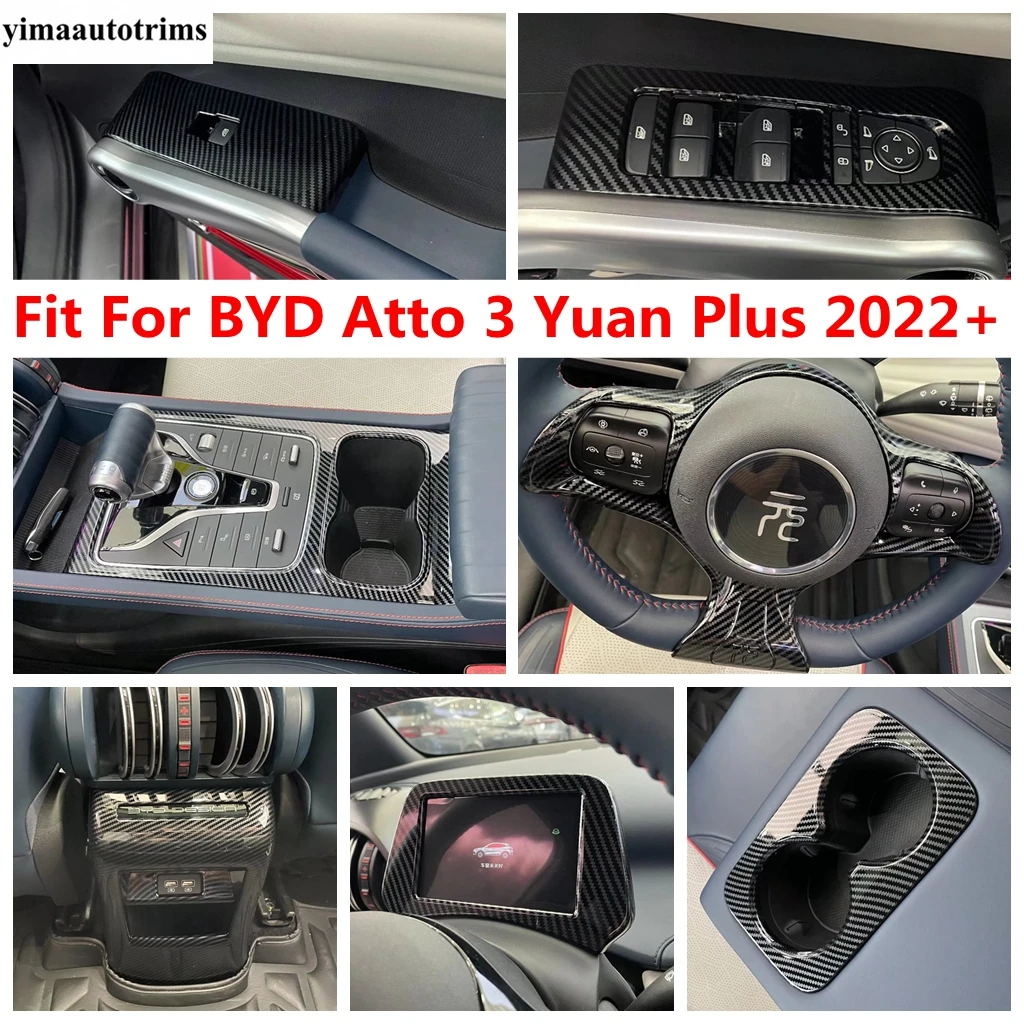 

Window Lift / Gear Shift Water Cup Panel / Speaker / Dashboard Frame Cover Trim Accessories For BYD Atto 3 Yuan Plus 2022 - 2024