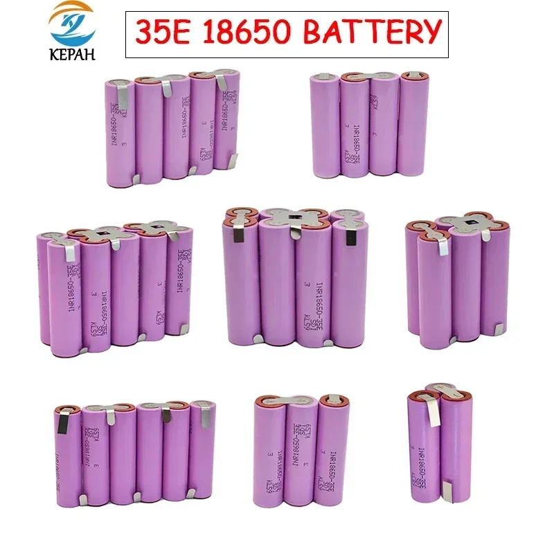 Battery Pack 3S1P 4S1P 5S1P 6S1P 3S2P 4S2P 5S2P 3500/7000mAh Customized Welding Battery Pack 18650-35E Battery,Screwdriver,Drill