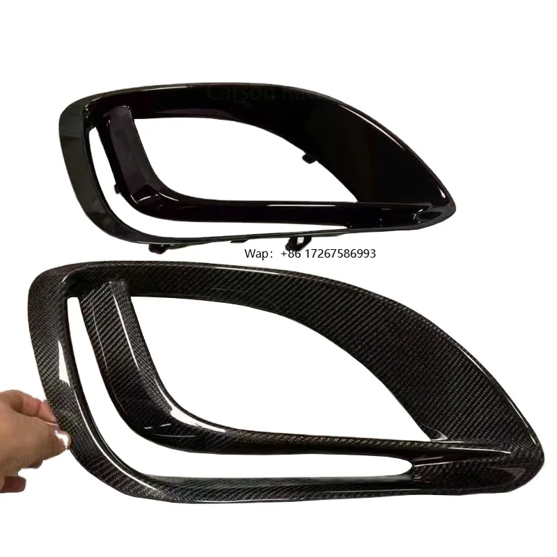 

For F-TYPE Carbon Fiber Front Bumper Lip Fog Lamp Frame Grill Air Vent Cover Tuyere Body Kit Exterior Accessories