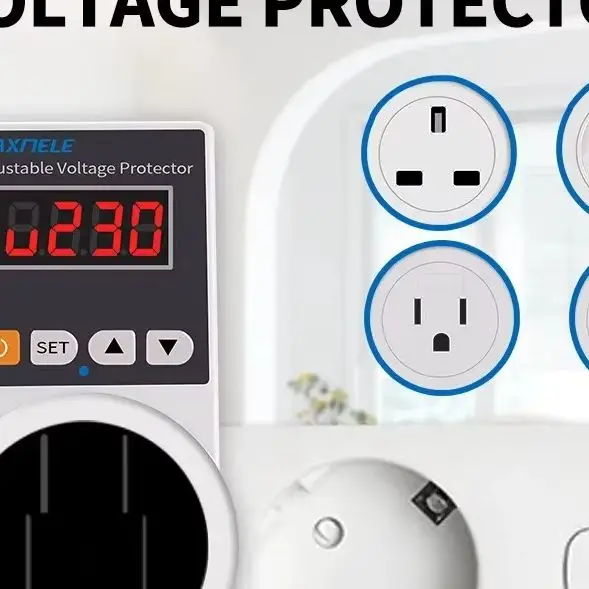 

Универсальный автоматический регулируемый сетевой фильтр-розетка 220В 16А, с вилками US/EU/UK, надежная защита от перенапряжения