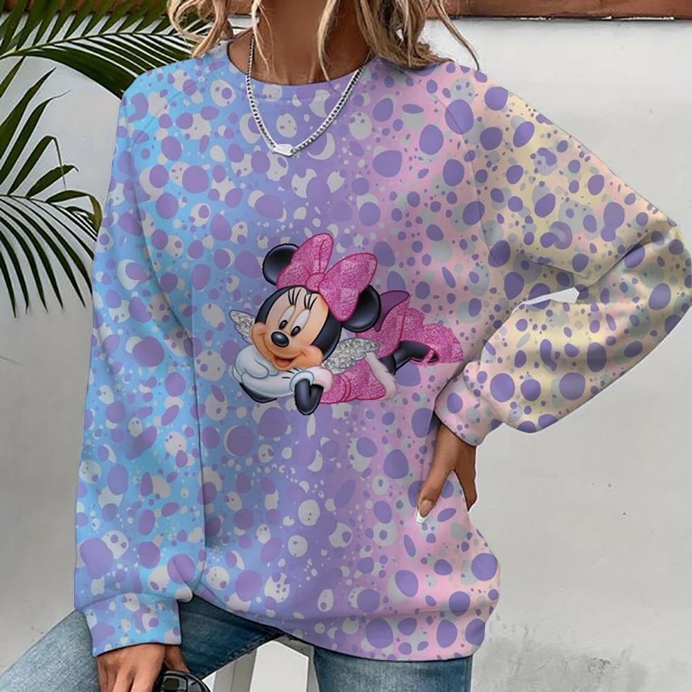 Disney Women Hoodies and Sweatshirts Mickey Mouse Fall Spring Sweatshirts Fall Spring Harajuku Long Sleeve Hoodie Clothes