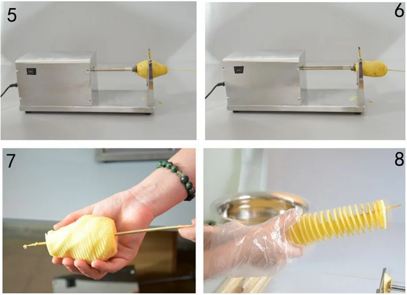 Automatic Stretch Tornado Potato Machine Potato Cutter Machine Potato Spiral Cutting Machine Potato Chips Machine Electric Type