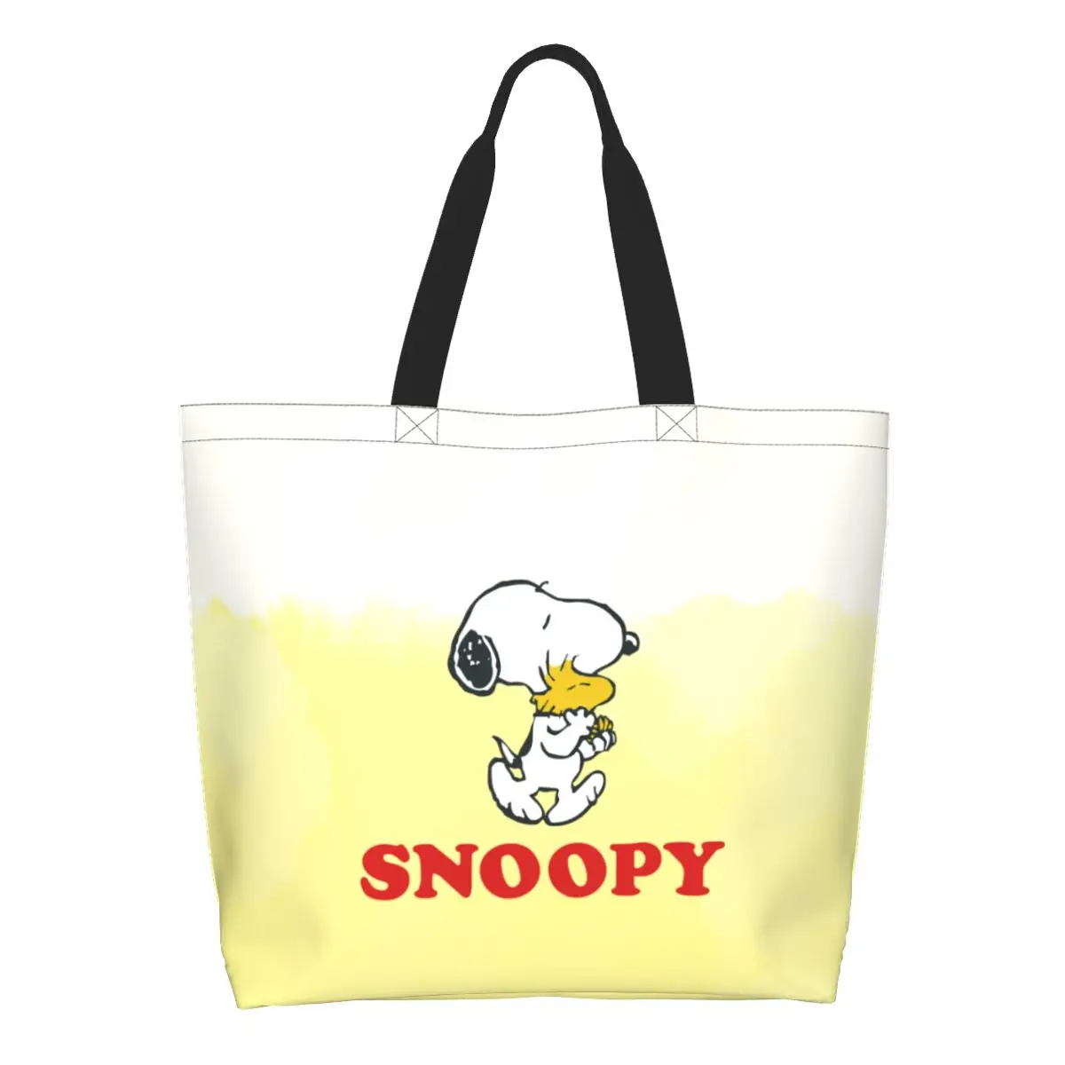 Custom Cute Snoopys Dog Driveing Cortoon Comic Canvas Shopping Bags Women Durable Big Capacity Grocery Beagle Shopper Tote Bags