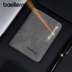 Name Customized Men Wallets New Simple Short Card Holder Male Purses High Quality Photo Holder Slim Men's Money Clips
