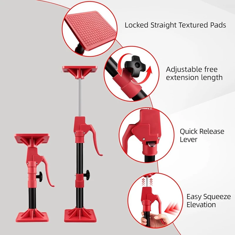 A7QHO-Cabinet Jack Support Bar, 2-Pack Adjustable Quick Support System Bar, Telescoping Third Hand Tool