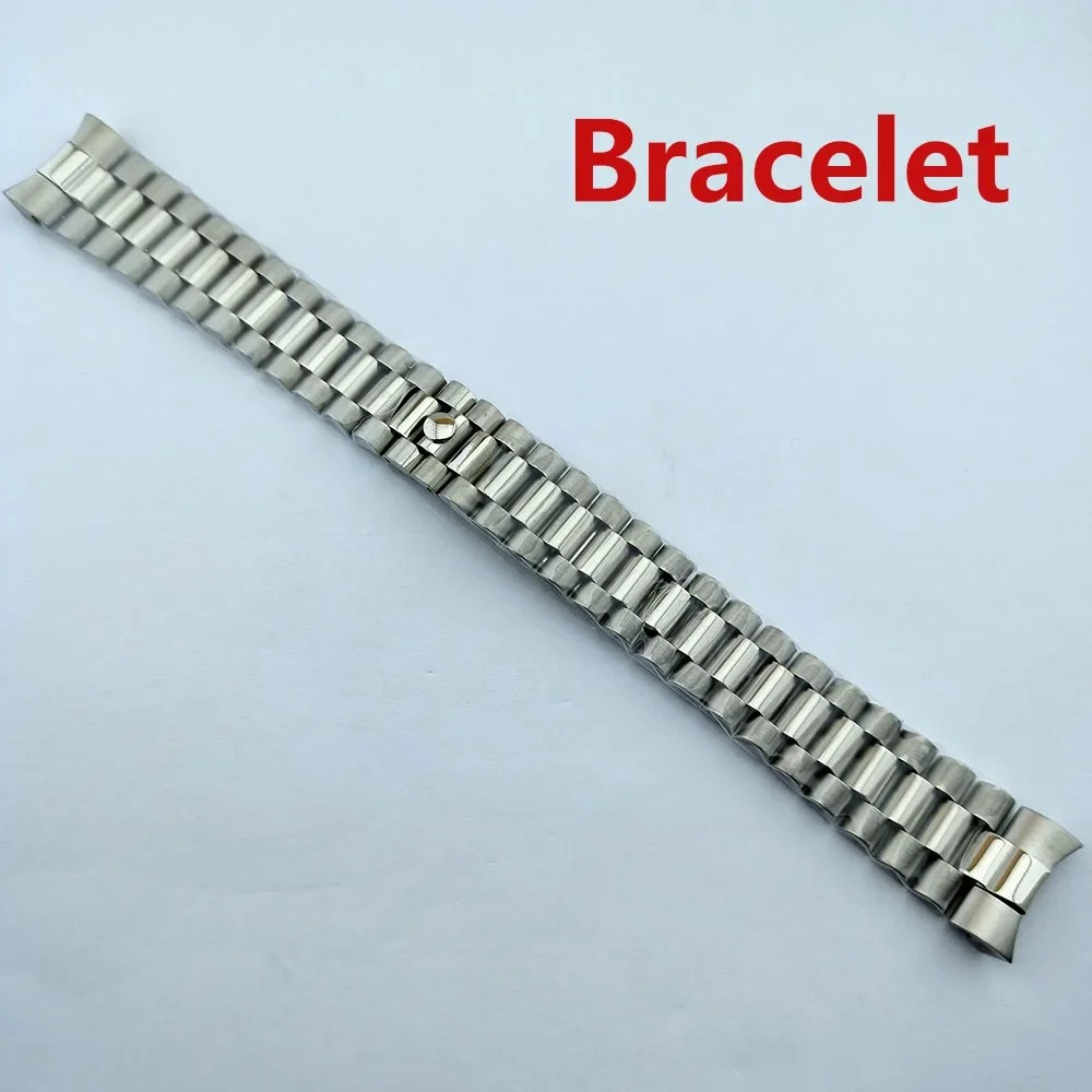 Stainless Steel Watchbands Bracelet 20mm for Datejust Presidential Bracelet Women Men Silver Solid Metal Watch Strap Accessories