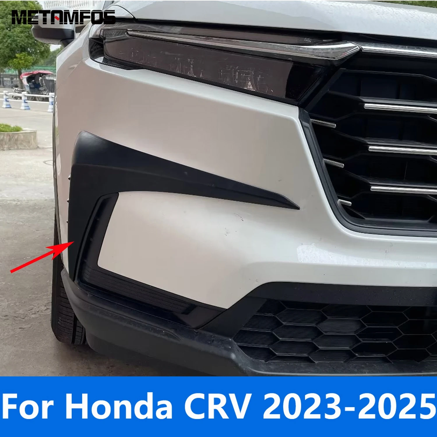 

Передняя противотуманная фара, лампа для век, бровей для Honda CR-V CRV 2023 2024 2025, черная противотуманная фара, ветровой нож, накладка, аксессуары, Стайлинг автомобиля