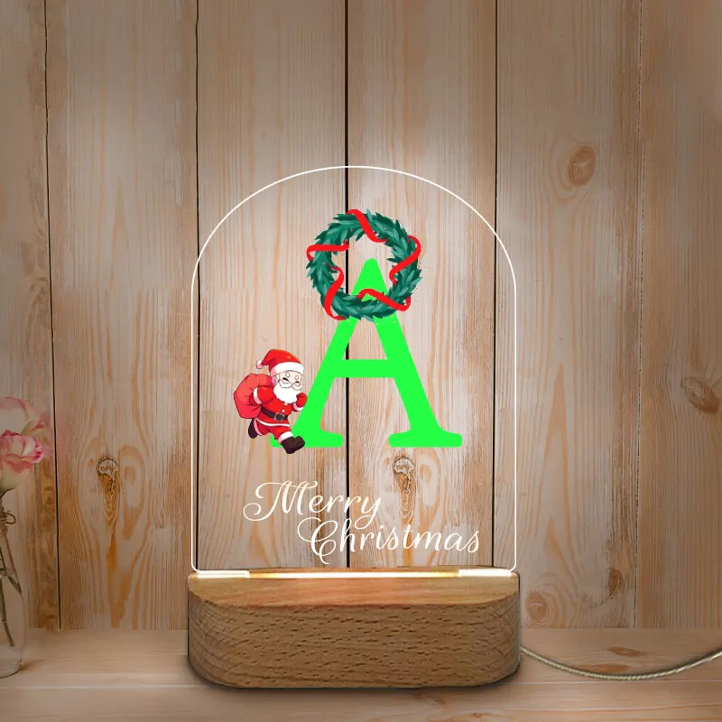 Warm Christmas Eve · Letter Shaped Green LED Nightlight, Creative Holiday Atmosphere Lighting