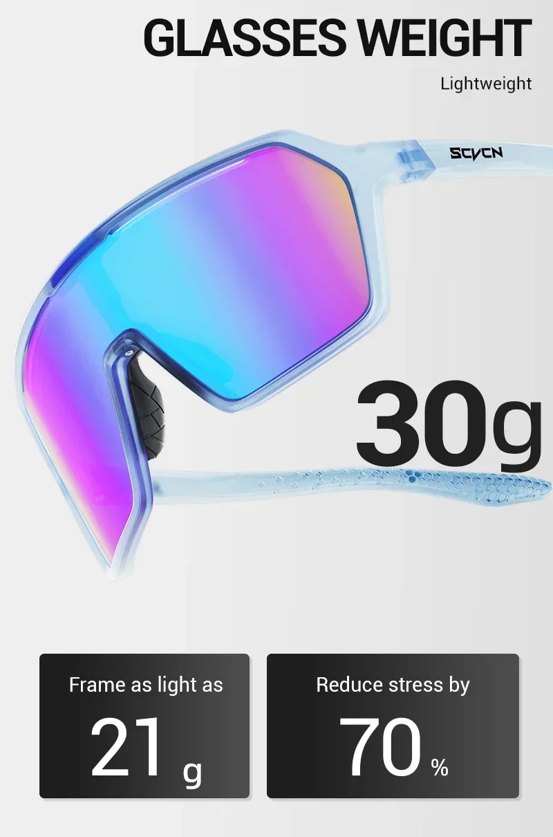 SCVCN Modische Sonnenbrille Fahrradbrille für Herren Photochromatisch Damen Fahrrad Rennrad Eyewear Radfahrbrille UV400 MTB – Detail 9