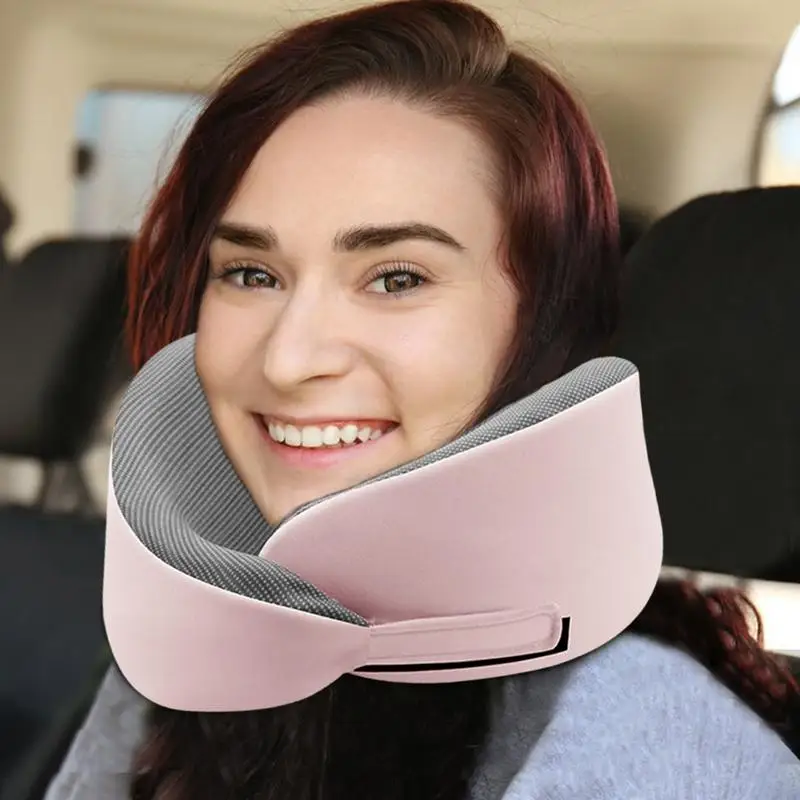 U Shaped Travel Pillow Neck Support Travel Pillow Adjustable Size Support Pillow For Car Airplane Home Work Area And Traveling